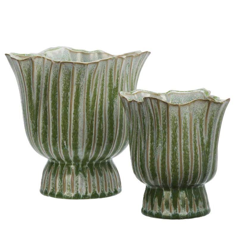 Cache-Pot Green Stripes, Madam Stoltz