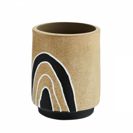 Terracotta pot, Black white and natural, Madam Stoltz